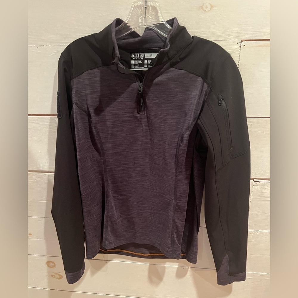 5.11 Tactical Women’s Black and Gray Quarter Zip Pullover Jacket, Medium, EUC